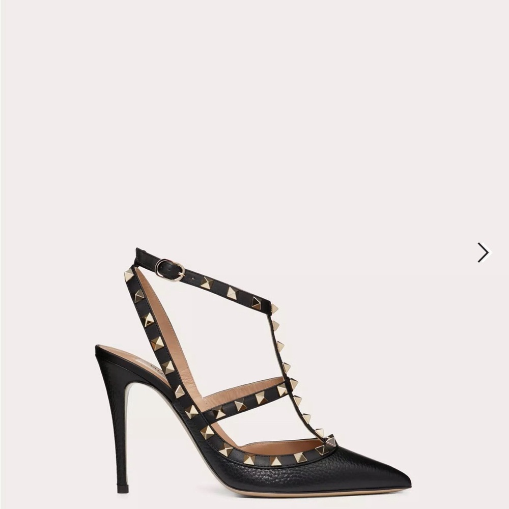 Valentino Rockstud Grainy Leather Cage Heels Size 41